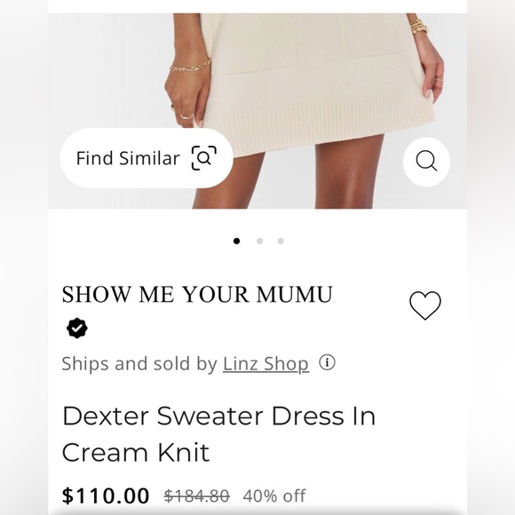 Show Me Your Mumu sweater dress- Medium- Cream - Picture 9 of 9